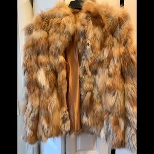 Genuine red fox fur jacket